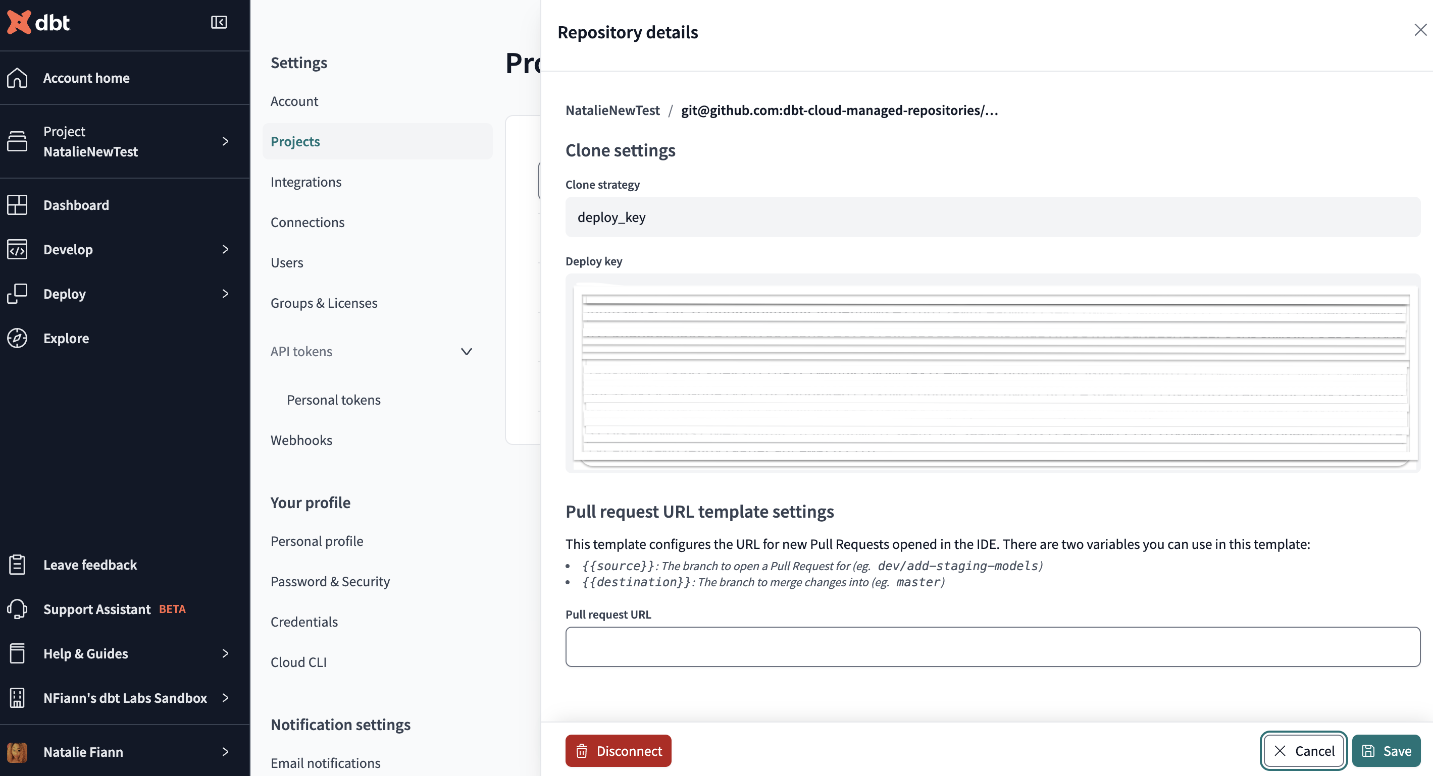 Disconnect and reconnect your Git repository in your dbt Cloud Account settings page.